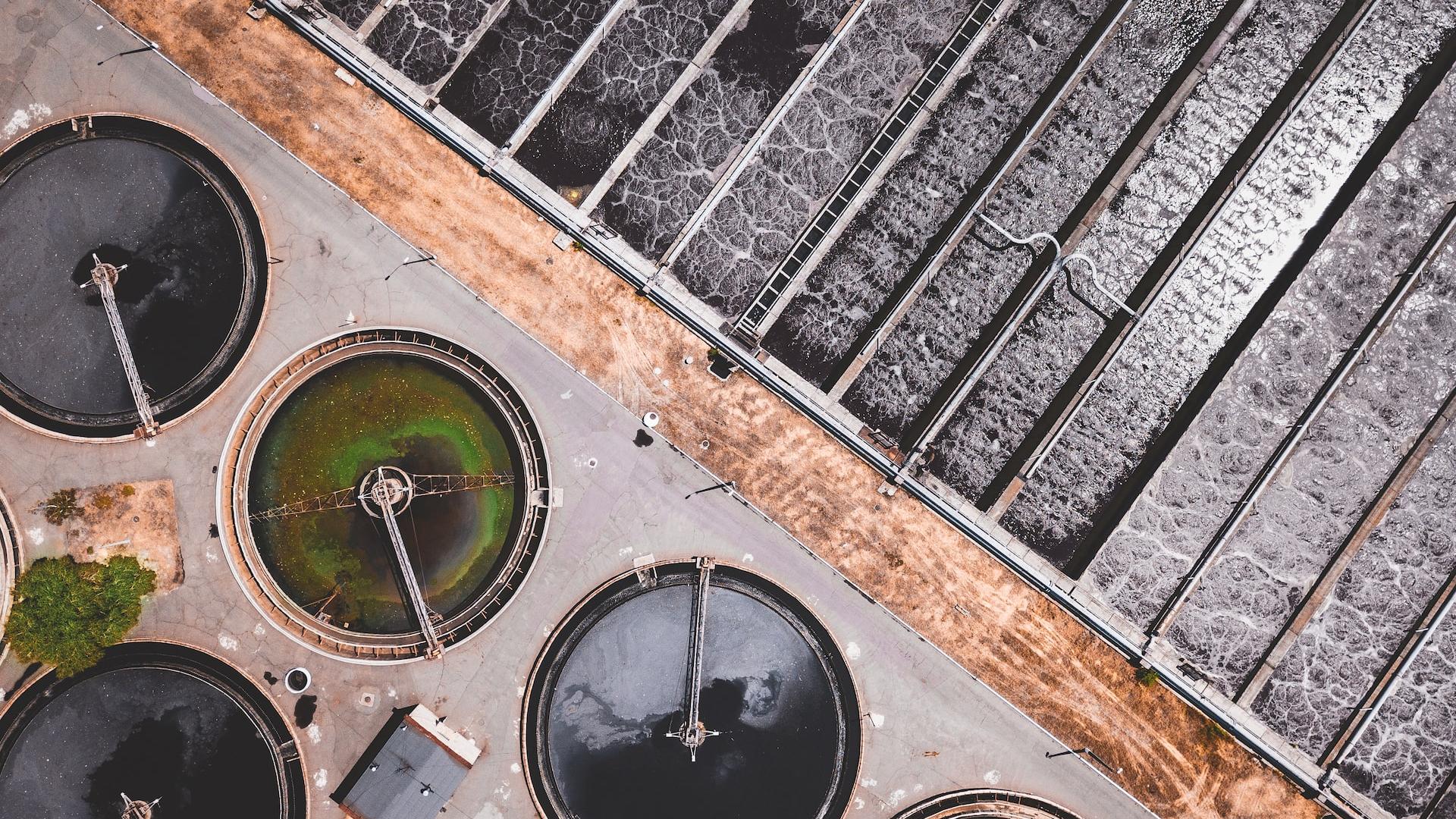 top view of concrete structures