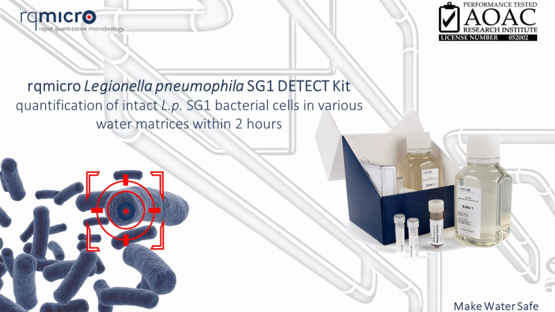 Rapid Legionella detection AOAC Certification for rqmicro L.p. SG1 detect kit