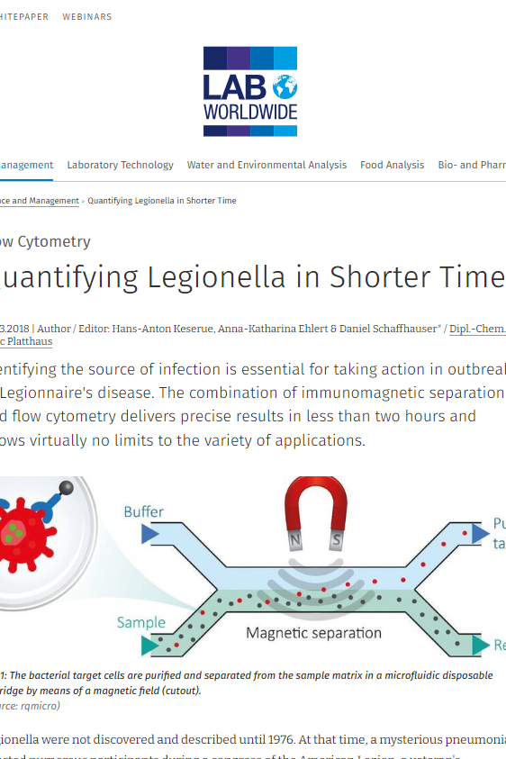 Quantifying Legionella in Shorter Time